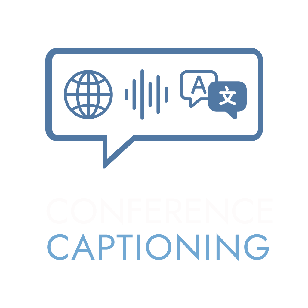 ConferenceCaptioning logo, square, dark mode
