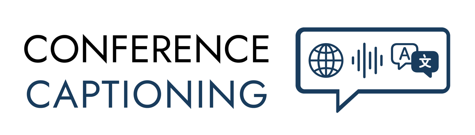 ConferenceCaptioning logo, horizontal, light mode